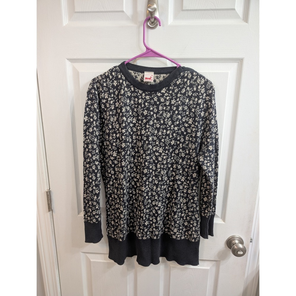 Mondi Floral Knit Sweater Womens Charcoal West Germany Vintage -‎ Size 42 (12)
